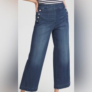 GUC Chico’s Pull-On Wide Leg Ankle Jeans size 18